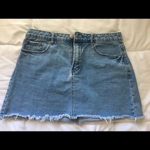 Light blue denim skirt